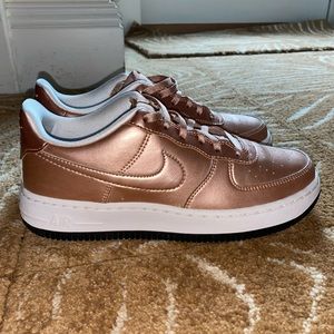 Rose gold Nike Air Force 1s